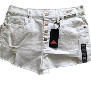 Mudd White Denim Shortie Shorts Size 13 High Rise
